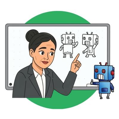 Teacher delivering a lesson to students