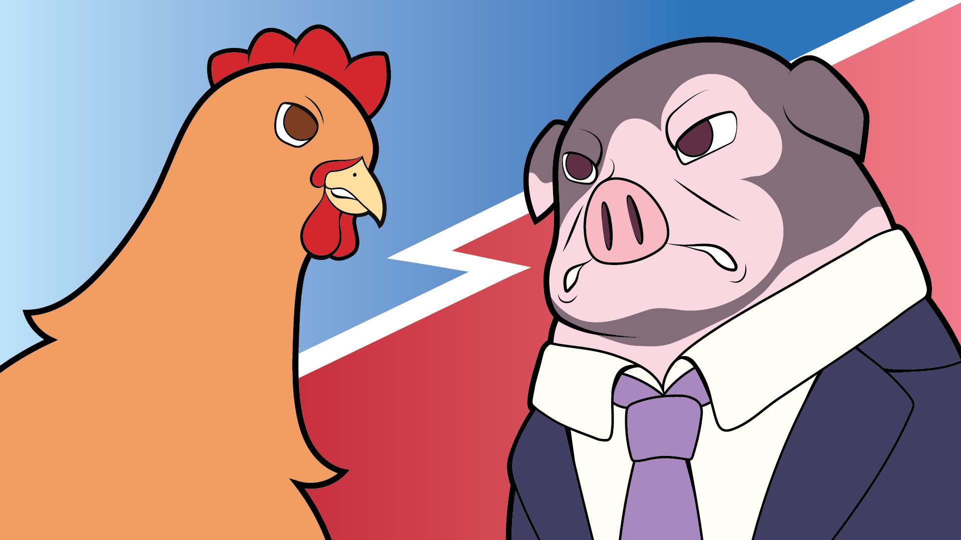 Hetty the hen stands against Napoleon
